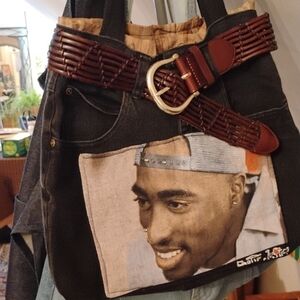 Brown and Black Graphic Tote Bag